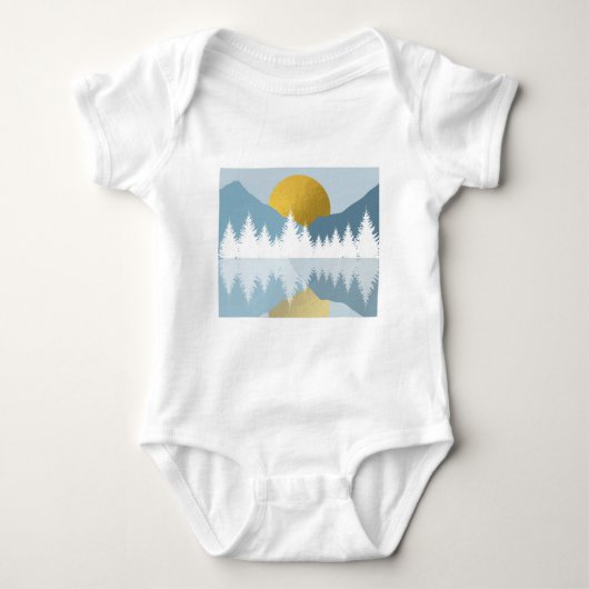 Abstract landschap Golden Winter Sunset Sunrise Romper (Voorkant)