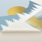 Abstract landschap Golden Winter Sunset Sunrise Sherpa Deken (3/4)