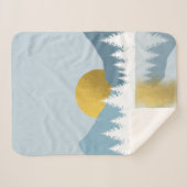 Abstract landschap Golden Winter Sunset Sunrise Sherpa Deken (Voorkant (horizontaal))