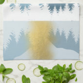 Abstract landschap Golden Winter Sunset Sunrise Theedoek (Gevouwen)