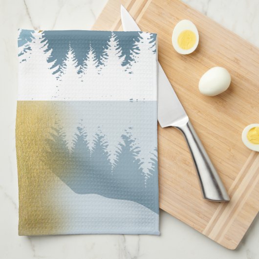 Abstract landschap Golden Winter Sunset Sunrise Theedoek (Quarter Fold)