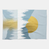 Abstract landschap Golden Winter Sunset Sunrise Theedoek (Horizontaal)