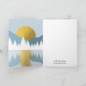 Abstract Landschap Gouden Winter Prettige Feestdag Feestdagen Kaart (Binnen)