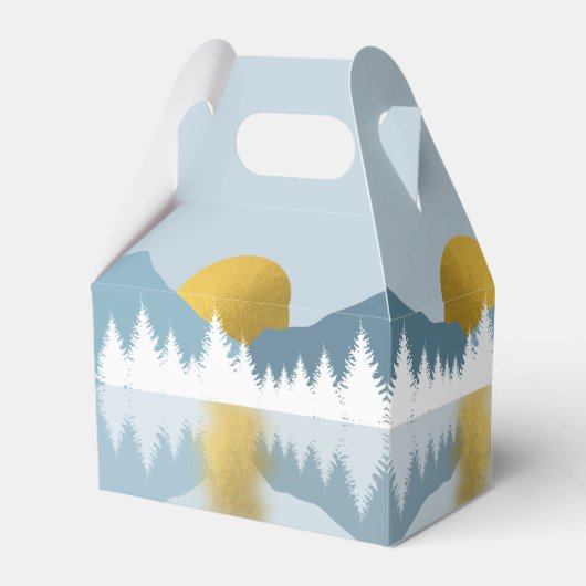 Abstract Landschap Gouden Winter Zonsondergang Zon Bedankdoosjes (Voorkant Zijde)