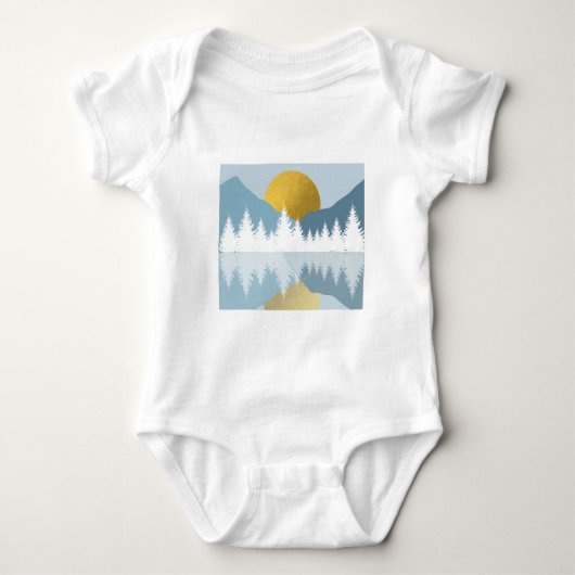 Abstract Landschap Gouden Winter Zonsondergang Zon Romper (Voorkant)