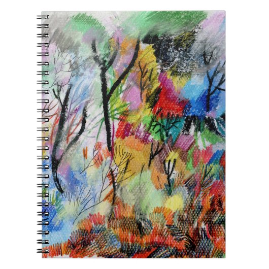 Abstract landschap: Hand getrokken achtergrond Notitieboek (Voorkant)