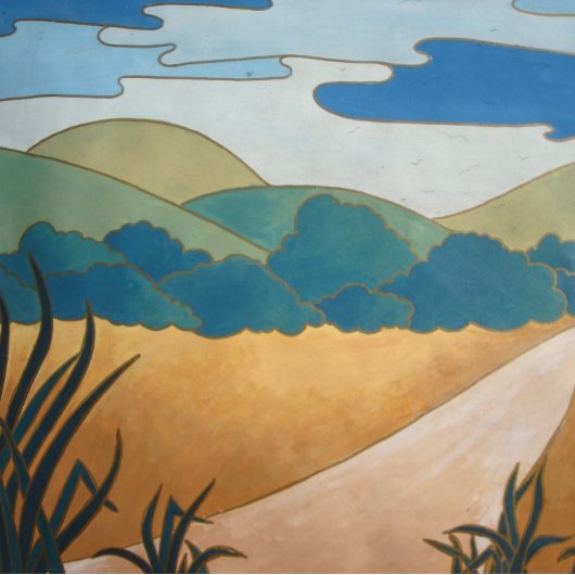 abstract landschap hedendaagse kunst legpuzzel