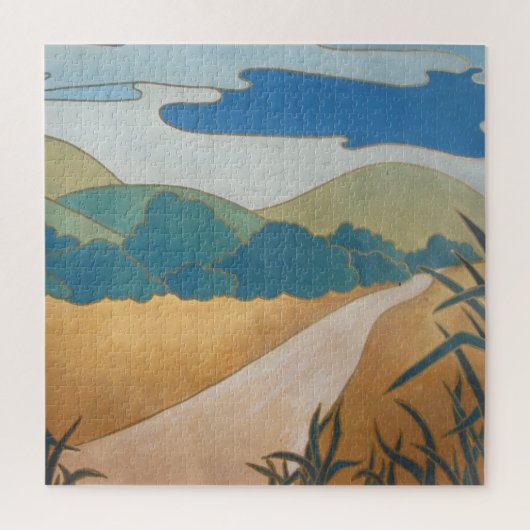 abstract landschap hedendaagse kunst puzzel (Verticaal)