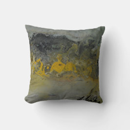 Abstract landschap in geel Sierkussen