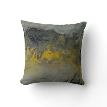 Abstract landschap in geel Sierkussen