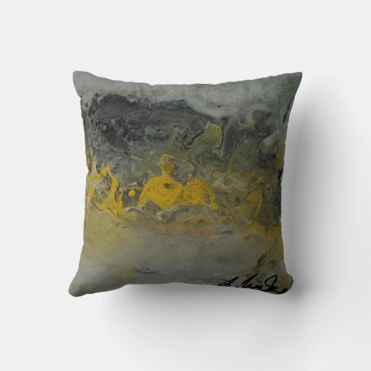 Abstract landschap in geel Sierkussen (Achterkant)