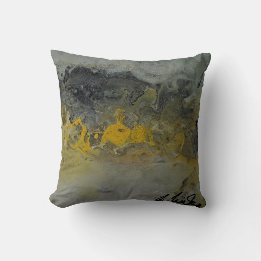 Abstract landschap in geel Sierkussen (Voorkant)