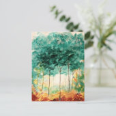 Abstract landschap Kunst bebost schilderen Briefkaart (Staand voorkant)