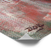 Abstract landschap Kunst Groen Oranje zwart schild Poster (Hoek)