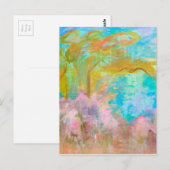 Abstract landschap Kunstboomroze Aqua Flowers Briefkaart (Voorkant / Achterkant)