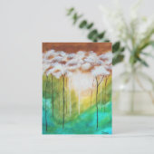 Abstract landschap Kunstdadens Lichte Skinny Trees Briefkaart (Staand voorkant)