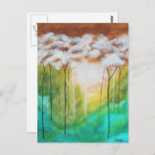 Abstract landschap Kunstdadens Lichte Skinny Trees Briefkaart (Voorkant / Achterkant)