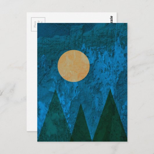 Abstract landschap Kunstgebergte Moon Sky Briefkaart (Voorkant / Achterkant)