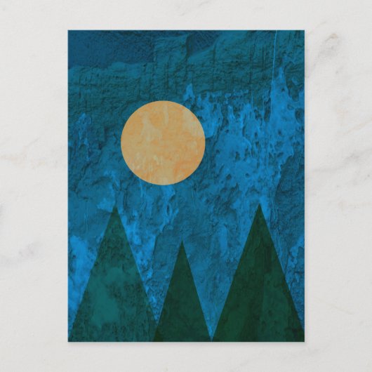 Abstract landschap Kunstgebergte Moon Sky Briefkaart (Voorkant)
