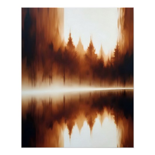 Abstract landschap Lake Forest Poster Achtergrond (Voorkant)