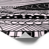 Abstract landschap Lineart Bergen en rivieren Poster (Hoek)