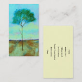 Abstract landschap Lone Skinny Tree Painting Visitekaartje (Voorkant / Achterkant)