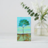 Abstract landschap Lone Skinny Tree Painting Visitekaartje (Staand voorkant)