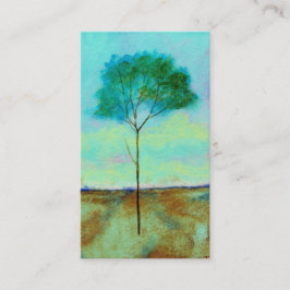 Abstract landschap Lone Skinny Tree Painting Visitekaartje