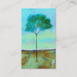 Abstract landschap Lone Skinny Tree Painting Visitekaartje