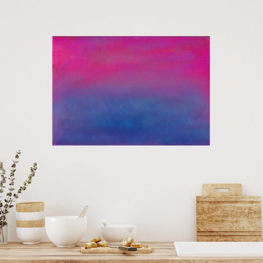 Abstract landschap Magenta Sky Poster (Keuken)