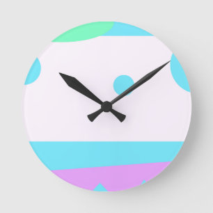 Abstract landschap met 3-moonwandklok ronde klok