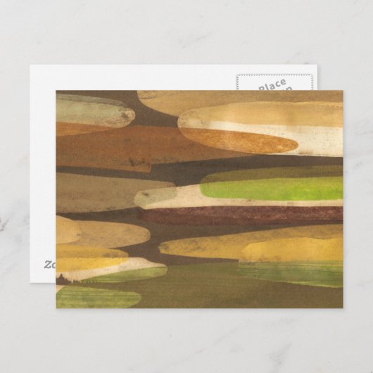 Abstract landschap met aardtoon briefkaart (Voorkant / Achterkant)