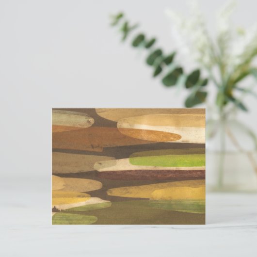 Abstract landschap met aardtoon briefkaart (Staand voorkant)