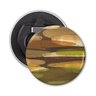 Abstract landschap met aardtoon button flesopener