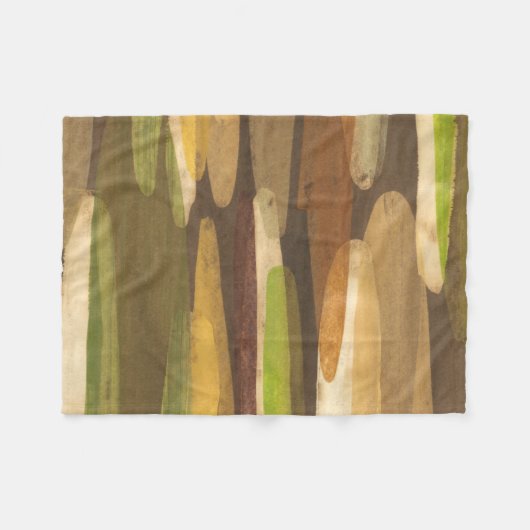 Abstract landschap met aardtoon fleece deken (Voorkant (Horizontaal))