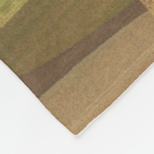 Abstract landschap met aardtoon fleece deken (Hoek)