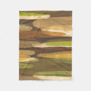 Abstract landschap met aardtoon fleece deken