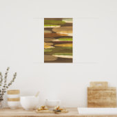 Abstract landschap met aardtoon poster (Keuken)