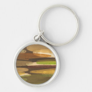 Abstract landschap met aardtoon sleutelhanger