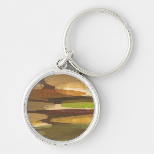 Abstract landschap met aardtoon sleutelhanger (Voorkant)