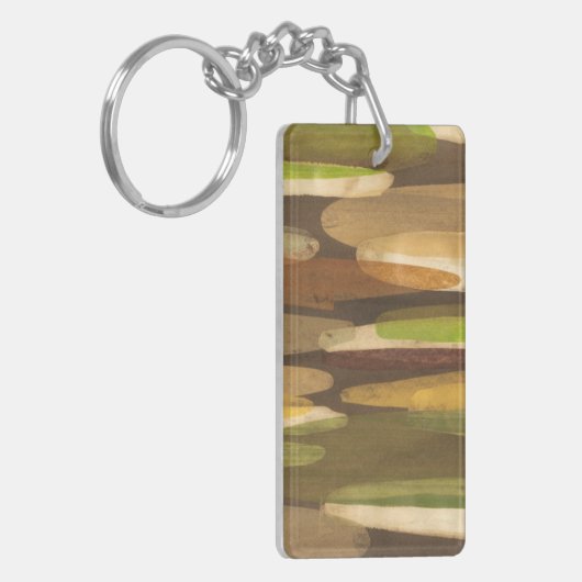 Abstract landschap met aardtoon sleutelhanger (Voorkant Links)