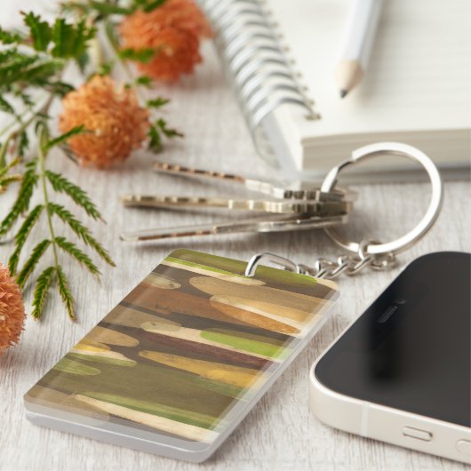 Abstract landschap met aardtoon sleutelhanger (Voorkant Rechts)