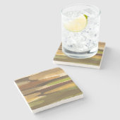 Abstract landschap met aardtoon stenen onderzetter (Zijkant)