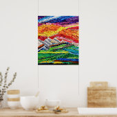 Abstract landschap met bewegingsruimte poster (Keuken)