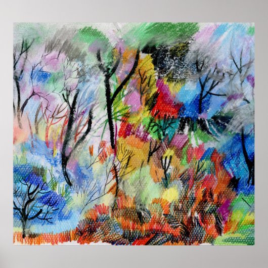 Abstract Landschap: Met de Hand Getekende Achtergr Poster (Voorkant)