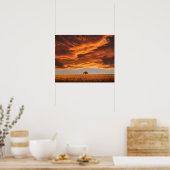 abstract landschap met eenzame natuur poster (Keuken)