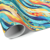 Abstract landschap met levendige golven en speels cadeaupapier (Rol Hoek)