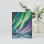 Abstract landschap met noorderlicht briefkaart (Staand voorkant)