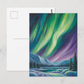 Abstract landschap met noorderlicht briefkaart (Voorkant / Achterkant)