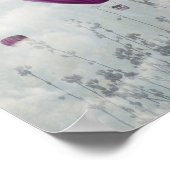 Abstract landschap met roze heteluchtballonnen poster (Hoek)